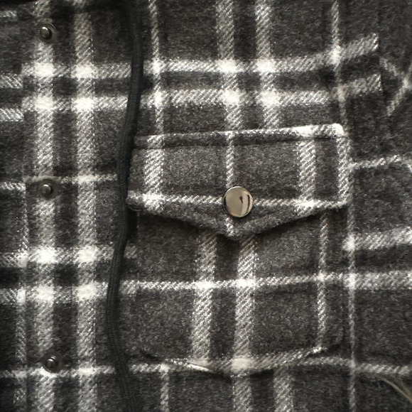 Adorable Black and White Plaid Shacket - Picture 3 of 9